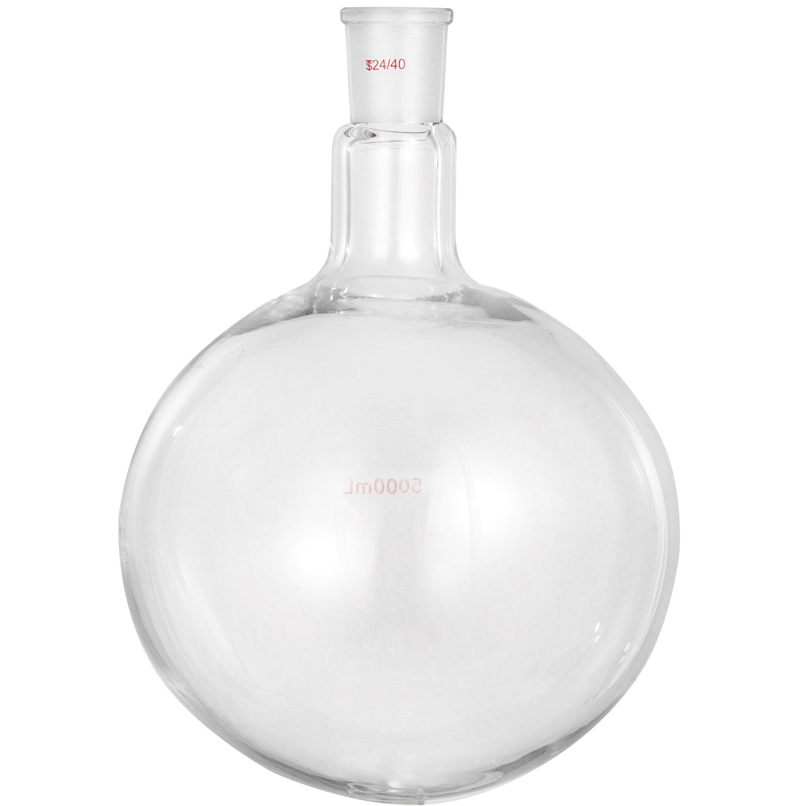 Vevor Matraz De Fondo Redondo Con Receptor Matraz De Reacción De 5 L Con Cuello