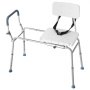 VEVOR Silla de Ducha Asiento con Recorte, Carga de 180 kg, Asiento de Bañera Deslizante con Brazos y Respaldo, Banco de Transferencia Resistente, Altura Ajustable, para Adultos, Personas Mayores