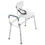 VEVOR Silla de Ducha Asiento con Recorte, Carga de 180 kg, Asiento de Bañera Deslizante con Brazos y Respaldo, Banco de Transferencia Resistente, Altura Ajustable, para Adultos, Personas Mayores