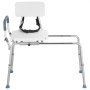 VEVOR Silla de Ducha Asiento con Recorte, Carga de 180 kg, Asiento de Bañera Deslizante con Brazos y Respaldo, Banco de Transferencia Resistente, Altura Ajustable, para Adultos, Personas Mayores