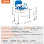VEVOR - Banco de transferencia deslizante para bañera con asiento giratorio de 360 grados, silla de ducha deslizante con reposabrazos giratorio y asiento acolchado y cinturón de seguridad, silla de baño de altura ajustable para personas mayores discapacitadas de 330 libras