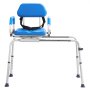 VEVOR - Banco de transferencia deslizante para bañera con asiento giratorio de 360 grados, silla de ducha deslizante con reposabrazos giratorio y asiento acolchado y cinturón de seguridad, silla de baño de altura ajustable para personas mayores discapacitadas de 330 libras