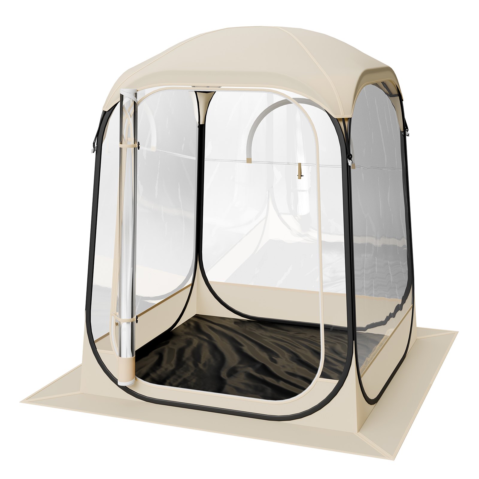 VEVOR Tienda de Campaña Deportiva Emergente, 127 x 127 x 170 cm, Carpa Deportiva Impermeable Transparente con Tapete y Cubierta Superior para 1 o 2 Personas para Jardín, Camping, Pesca y Animaciones