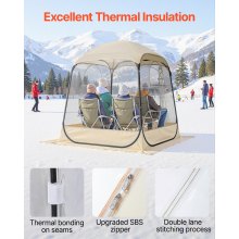 VEVOR Tienda de Campaña Deportiva Emergente, 160 x 160 x 182 cm, Carpa Deportiva Impermeable Transparente con Tapete y Cubierta Superior para 2-4 Personas para Jardín, Camping, Pesca y Animaciones
