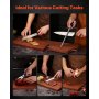 VEVOR Juego de Cuchillos de Acero Inoxidable de Alto Carbono, con Bloque de Madera y Afilador, con Mangos Ergonómicos y Tijeras de Cocina para Cocineros Caseros, 180 x 107 x 330 mm, 15 Piezas