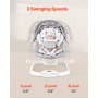 VEVOR Columpio para Bebés de 0 a 9 Meses 3 Velocidades 730 x 540 x 400-630 mm