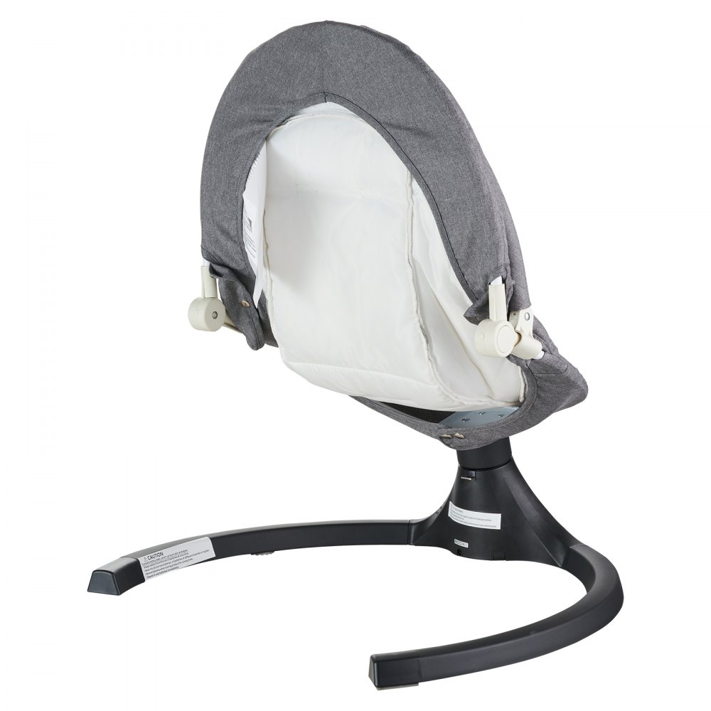 VEVOR Columpio para Bebé de 5 Velocidades con 3 Posiciones Asiento, con Panel Táctil de PVC, Control Remoto, Bluetooth, 10 Canciones Cuna y Barra de Juguetes para 0 a 9 Meses, 720 x 630 x 470-690 mm