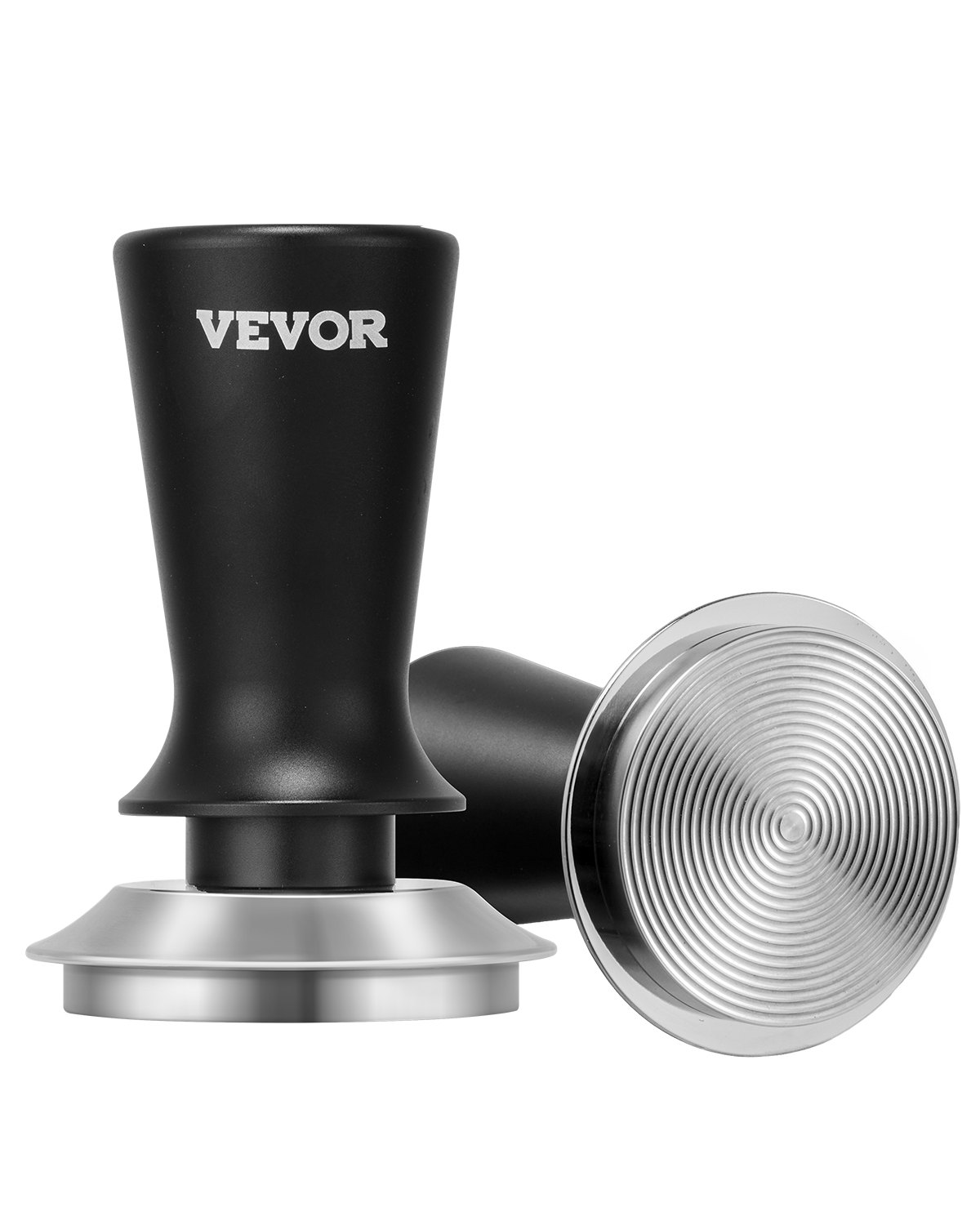 VEVOR Tamper de Café Expreso 58 mm con Resorte, Herramienta de Manipulación para Máquina de Café de Acero Inoxidable con Mango Antideslizante, Negro, Base Sólida Robusta y Apta para Alimentos
