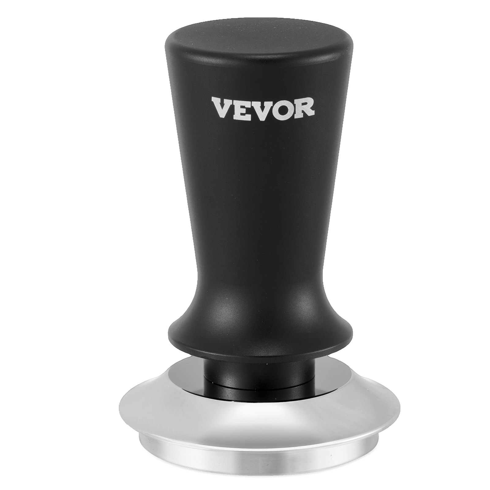 VEVOR Tamper de Café Expreso 58 mm con Resorte, Herramienta de Manipulación para Máquina de Café de Acero Inoxidable con Mango Antideslizante, Negro, Base Sólida Robusta y Apta para Alimentos