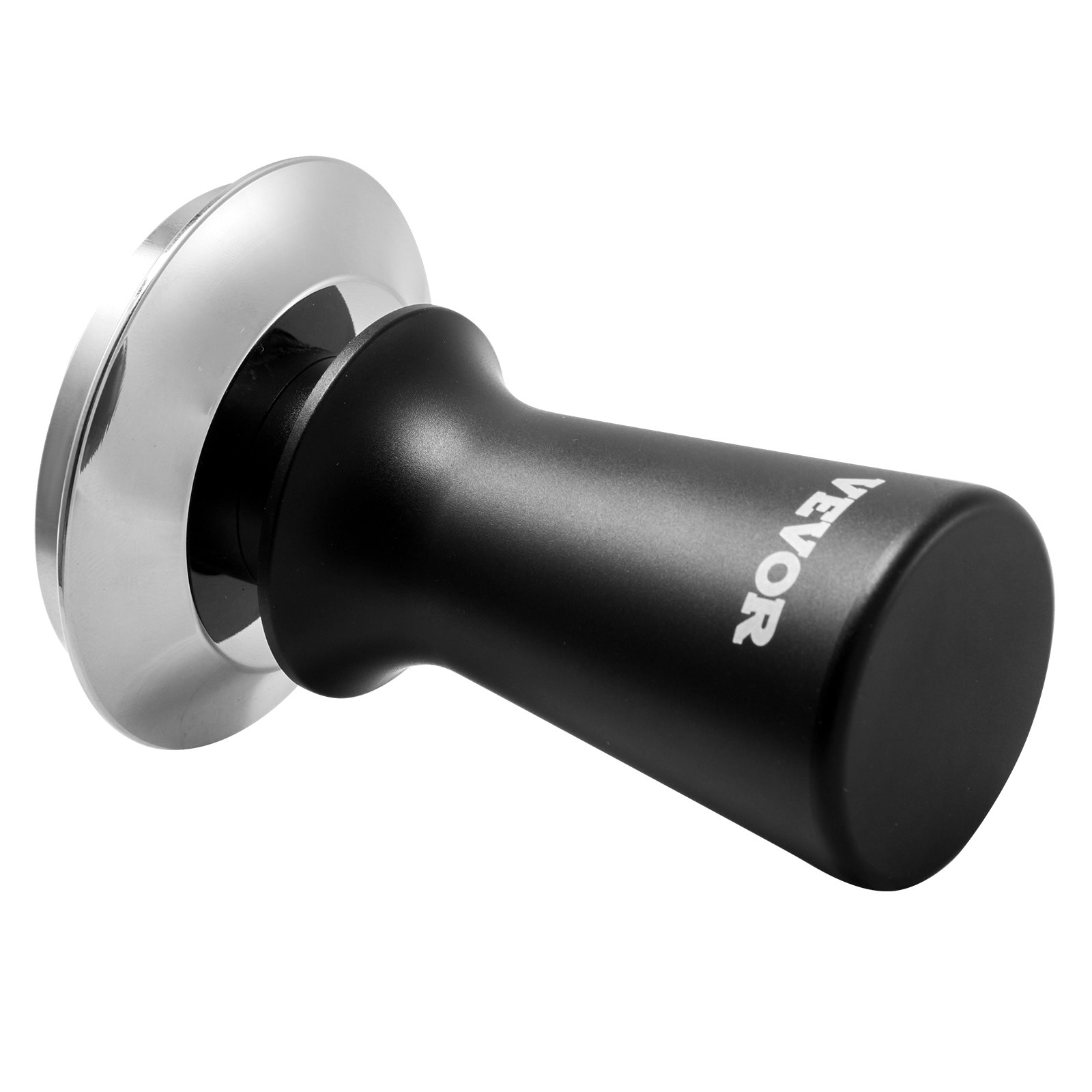 VEVOR Tamper de Café Expreso 58 mm con Resorte, Herramienta de Manipulación para Máquina de Café de Acero Inoxidable con Mango Antideslizante, Negro, Base Sólida Robusta y Apta para Alimentos