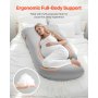 VEVOR Almohada de Maternidad de Cuerpo Completo en Forma G 1320 x 680 x 200 mm