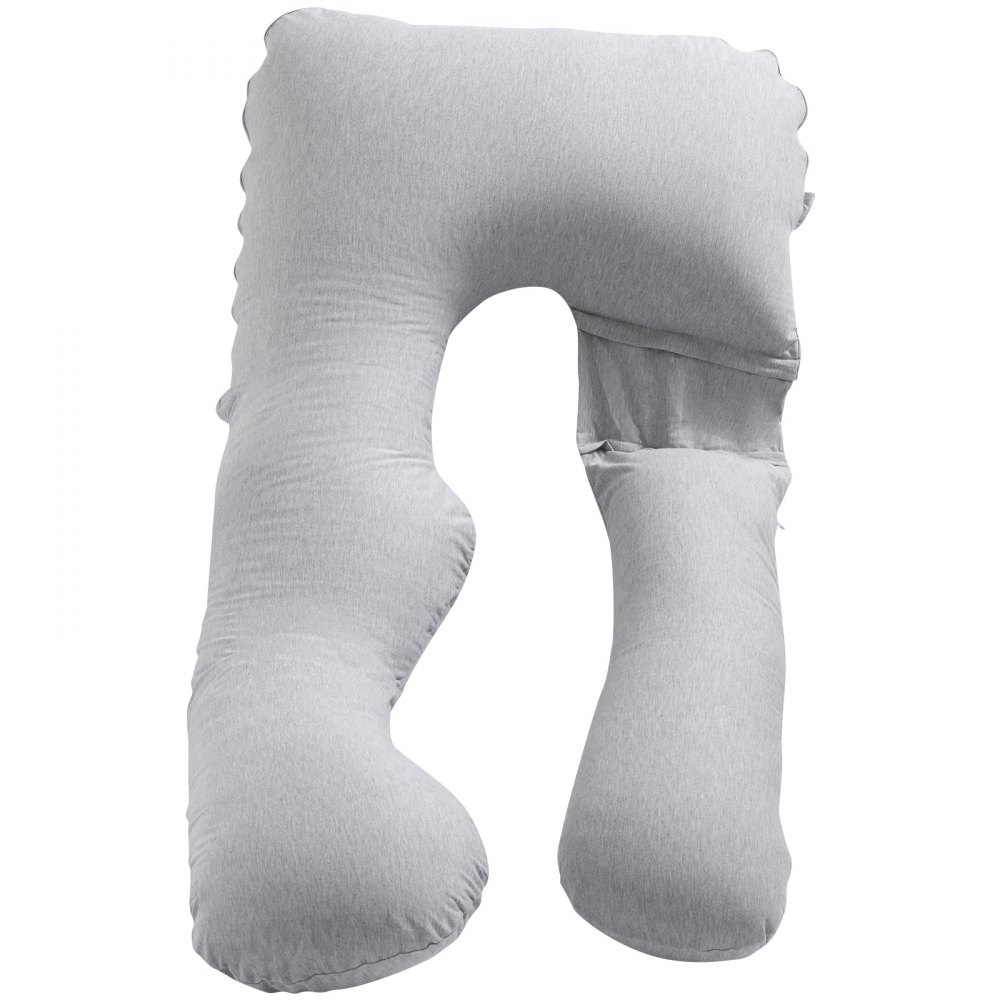 VEVOR Almohada de Maternidad de Cuerpo Completo en Forma de U, para Embarazadas Suaves y Transpirables con Funda Extraíble y Lavable, para Aliviar la Espalda, el Vientre, 1290 x 680 x 210 mm