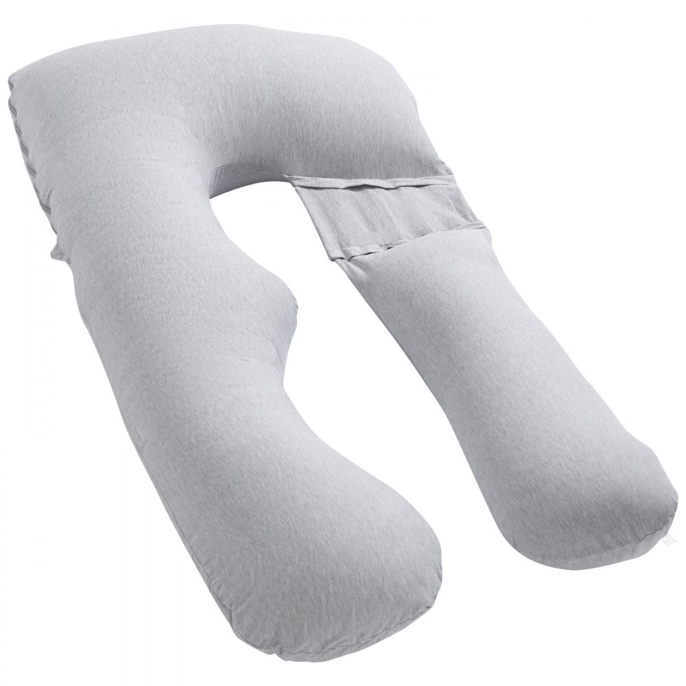 VEVOR Almohada de Maternidad de Cuerpo Completo en Forma de U, para Embarazadas Suaves y Transpirables con Funda Extraíble y Lavable, para Aliviar la Espalda, el Vientre, 1290 x 680 x 210 mm