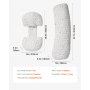 VEVOR Almohadas de Maternidad en Forma de H Ajustable para Embarazadas, Almohada Corporal Suave con Funda Extraíble y Lavable para Soporte de Espalda, Abdomen y Cadera, Liviana y Portátil, Blanco