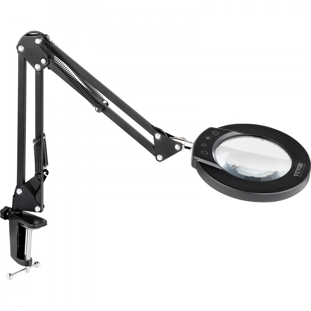 VEVOR 3 en 1 Lámpara de Aumento Fluorescente 5x de Pie, Lupa de Pie con Luz de 5 Modos de Color Lupa de Pie Ajustable en Altura con Luz, Brazo Flexible, Regulación Continua para Lectura y Manualidad