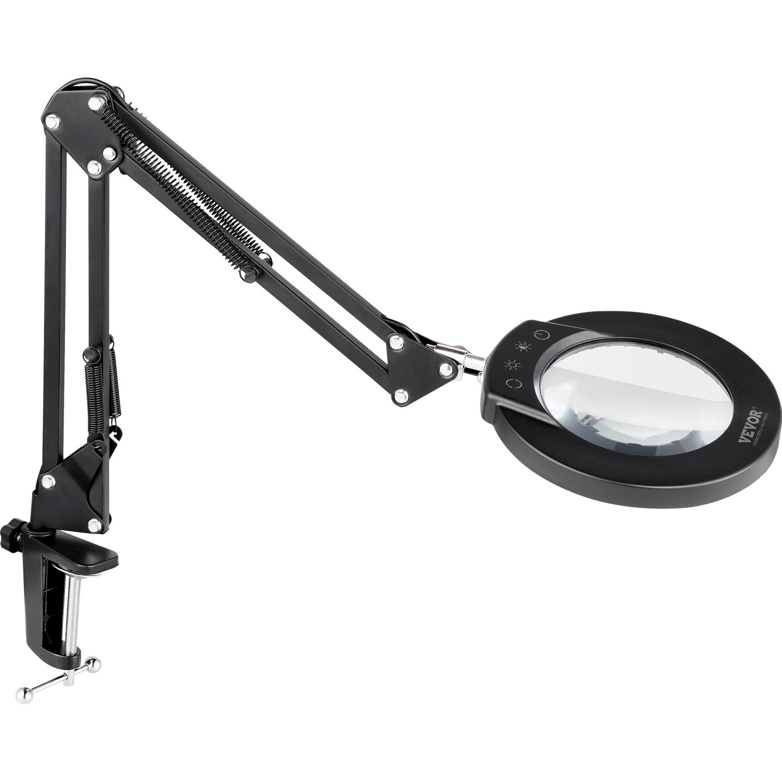 VEVOR 3 en 1 Lámpara de Aumento Fluorescente 5x de Pie, Lupa de Pie con Luz de 5 Modos de Color Lupa de Pie Ajustable en Altura con Luz, Brazo Flexible, Regulación Continua para Lectura y Manualidad