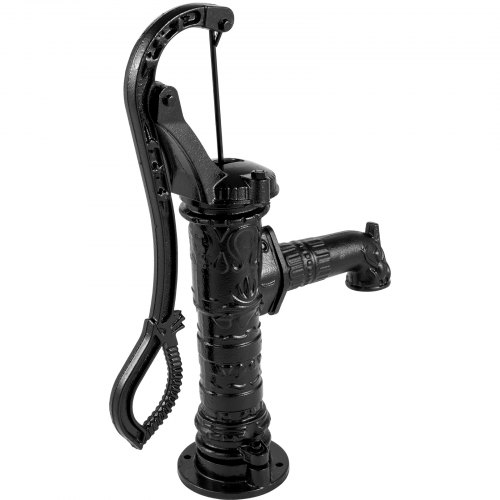 VEVOR Bomba de Mano de Hierro Fundido 40 x 15 x 68 cm Bomba de Agua Manual Antigua, Profundidad Máxima de Bomba de 6 m, Bomba Manual Decorativa para Jardín al Aire Libre con Mango Ergonómico, Negro
