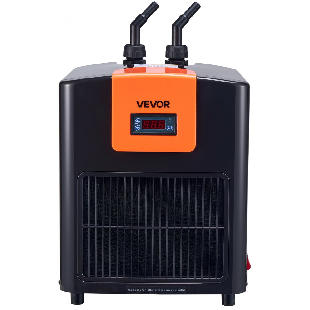 VEVOR Enfriador de Acuario de 200 L, para Hidroponía, para Peceras, Ajolotes y Arrecifes de Coral, Compresor de Refrigeración Silencioso, Evaporador de Titanio y Accesorios, 315 x 300 x 396 mm