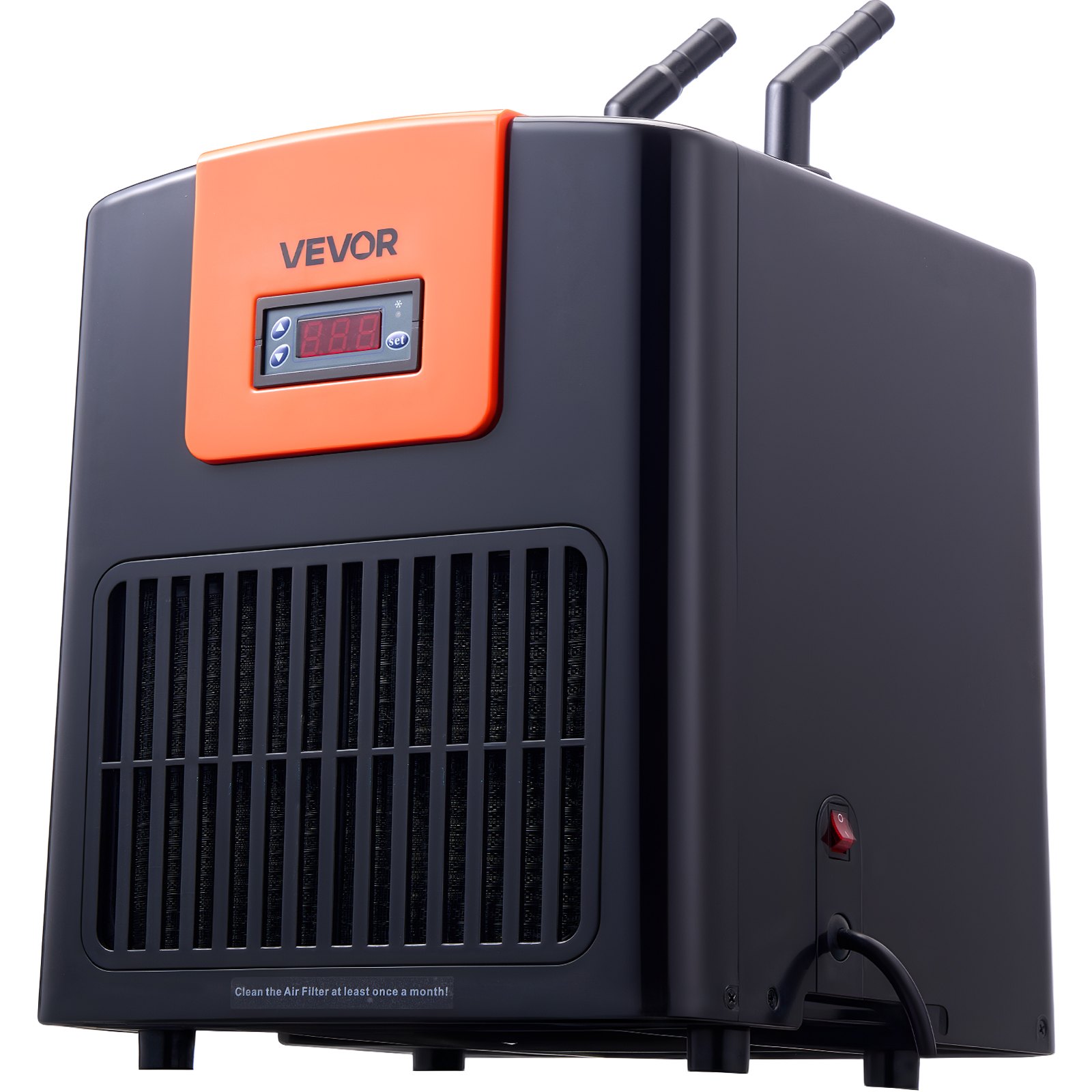 VEVOR Enfriador de Acuario de 200 L, para Hidroponía, para Peceras, Ajolotes y Arrecifes de Coral, Compresor de Refrigeración Silencioso, Evaporador de Titanio y Accesorios, 315 x 300 x 396 mm