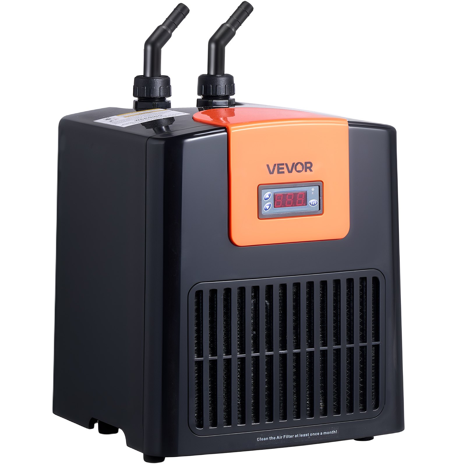 VEVOR Enfriador de Acuario de 200 L, para Hidroponía, para Peceras, Ajolotes y Arrecifes de Coral, Compresor de Refrigeración Silencioso, Evaporador de Titanio y Accesorios, 315 x 300 x 396 mm