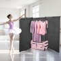 VEVOR Bolsa de Baile, con Perchero Ajustable en Altura 90 cm y 145 cm, Bolsa de Lona con Ruedas de 74 cm, Puerto USB, Cortina de Privacidad, Ideal para Viajes y Competiciones, Color Rosa Mate