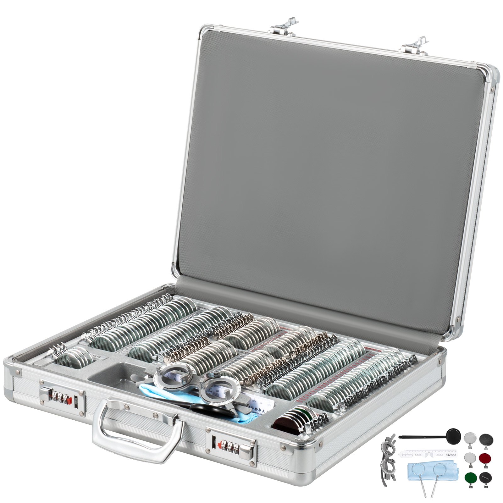 Juego De Lentes De Prueba De Metal 158pcs ópticas Protección Ocular Salud Visual