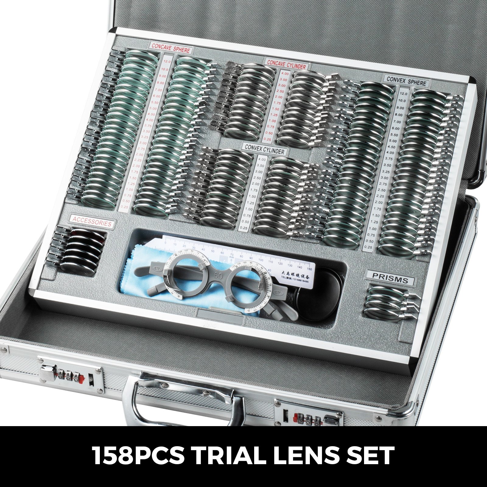 Juego De Lentes De Prueba De Metal 158pcs ópticas Protección Ocular Salud Visual