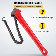 VEVOR Llave de cadena para tubos de 36", llave de trinquete de acero, cadena de 30", capacidad de 7,5