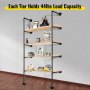 VEVOR 2PCS Tuberías de Estantería Industrial 5 Niveles Soporte de Pared Retro 34x176cm Estante de Tubería Flotante Cada Capa Carga 20kg Tubo para Almacenamiento de Pared para Cocina Dormitorio Oficina