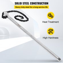 VEVOR Llave de cadena con mango de 610 mm cadena de 560 mm llave para tubos de acero al carbono adecuada para reparación de tanques de gasolina fontanería doméstica mantenimiento de vehículos