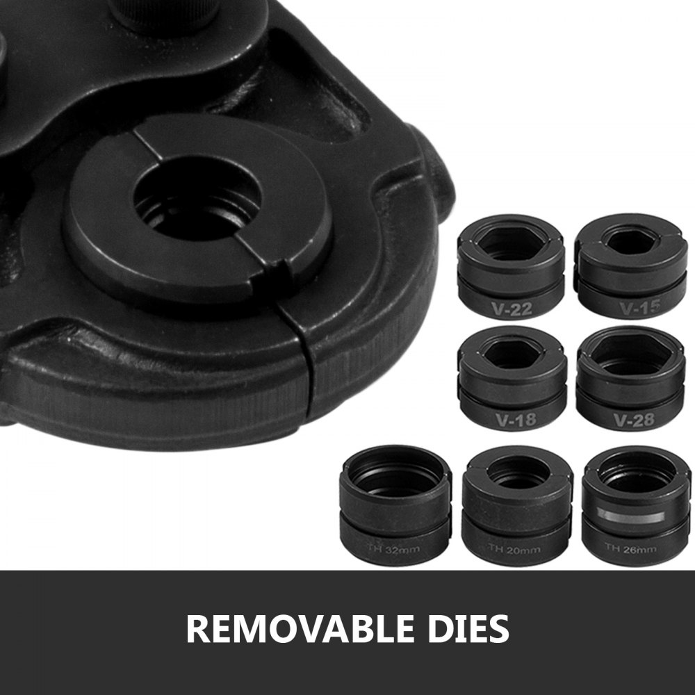 VEVOR Tenaza para Tuberías Alicates para Engastar Tubos TH16-32mm V15-25mm, Tenazas de Tubo Mordazas Aplicables TH16, TH20, TH26, TH32, V15, V18, V22, V28, 57-81cm / 22.4-31.9incha, Prensas de Tubos