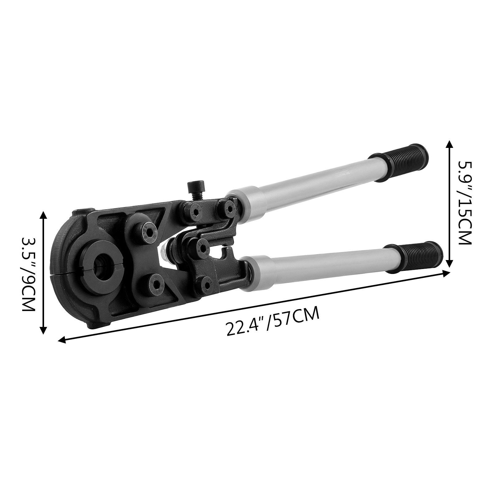 VEVOR Tenaza para Tuberías Alicates para Engastar Tubos TH16-32mm V15-25mm, Tenazas de Tubo Mordazas Aplicables TH16, TH20, TH26, TH32, V15, V18, V22, V28, 57-81cm / 22.4-31.9incha, Prensas de Tubos