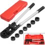 VEVOR Alicate de Presion Alicates para Prensar Herramienta para Prensar Tubos de Contorno U / V para Pex / Cobre / Tubo Compuesto U16-32 V15-28