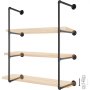 VEVOR 2PCS Tuberías de Estantería Industrial 3 Niveles Soporte de Pared Retro 34x102cm Estante de Tubería Flotante Cada Capa Carga 20kg Tubo para Almacenamiento de Pared para Cocina Dormitorio Oficina