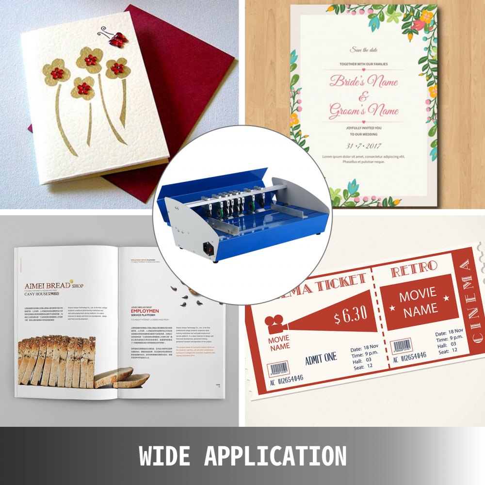 VEVOR Plegadora Papel Eléctrico 460 mm 3 en 1, Máquina Plegadora Eléctrica 220 V 60 Hz, Anchura de Perforación 1 mm, Perforadora de Papel de Alta Precisión Multifuncional para Tarjetas Fotos Libro