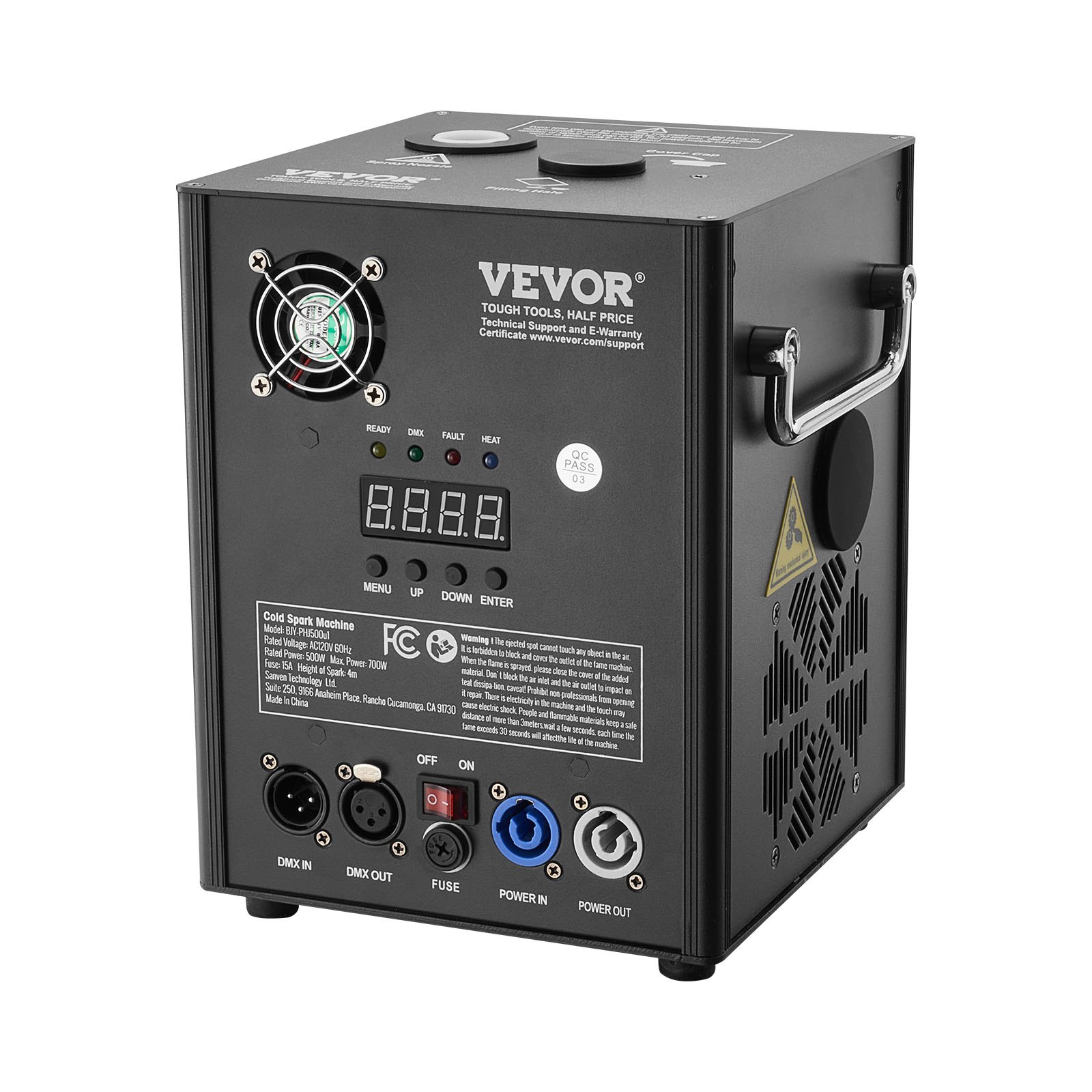 VEVOR Máquina de control de 500 W Controlador de aleación de aluminio ajustable 2-4 m 7 minutos por recarga para escenarios, bodas, espectáculos de DJ, fiestas