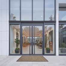 VEVOR Felpudo para Puerta de Entrada, para Interior y Exterior, Moderno y Elegante, con Reverso TPE, Resistente, Lavable, para Pasillo, Balcón y Garaje, Patrón Impreso, Marrón, 1194 x 813 x 7 mm