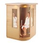 VEVOR Sauna de Infrarrojos Lejanos para 2 Personas Cabina de Sauna Casera de Madera Cicuta Infrarroja Baja EMF con Puerta de Vidrio Templado Altavoces Bluetooth, Lámpara LED Multicolor, 2000W
