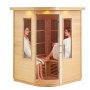 VEVOR Sauna de Infrarrojos Lejanos para 2 Personas Cabina de Sauna Casera de Madera Cicuta Infrarroja Baja EMF con Puerta de Vidrio Templado Altavoces Bluetooth, Lámpara LED Multicolor, 2000W