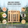 VEVOR Sauna de Infrarrojos Lejanos de Madera para 3 a 4 Personas Hogar 2470 W