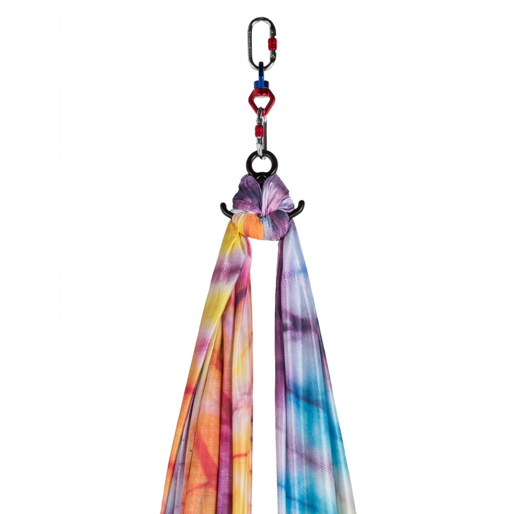 VEVOR Columpio de Yoga 10x2,8 M Hamaca de Yoga Multicolor Violado, Yoga Aéreo de 100% Seda de Poliéster, Columpio de Yoga Aéreo con 2 de Mosquetones de Acero Aleado, Kit de Hamaca de Yoga para Pilates
