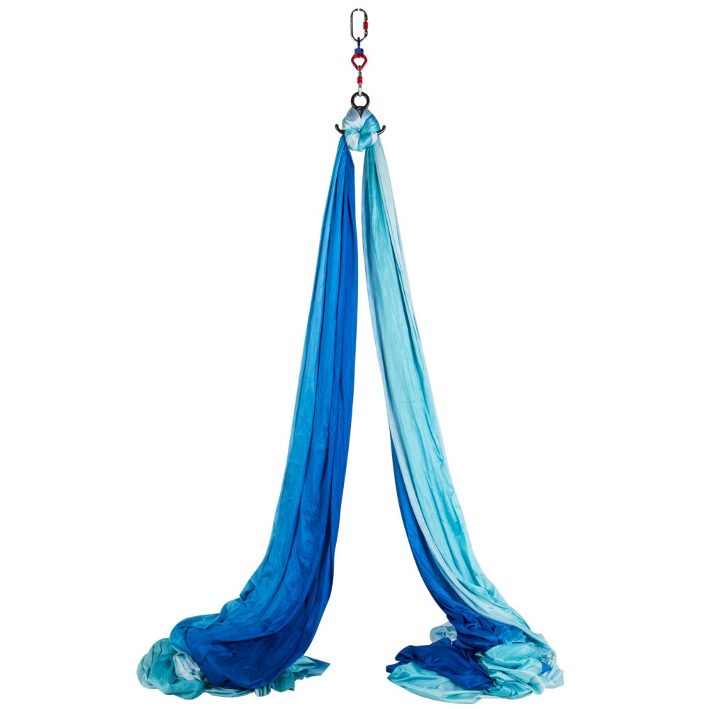 Columpio de Yoga 10x2,8M Hamaca de Yoga/Yoga Aéreo para Pilates Azul y Blanco
