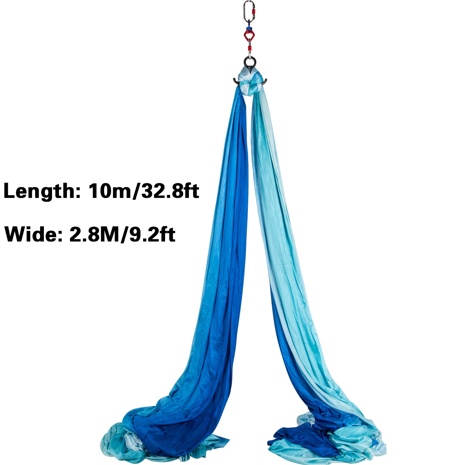 Columpio de Yoga 10x2,8M Hamaca de Yoga/Yoga Aéreo para Pilates Azul y Blanco