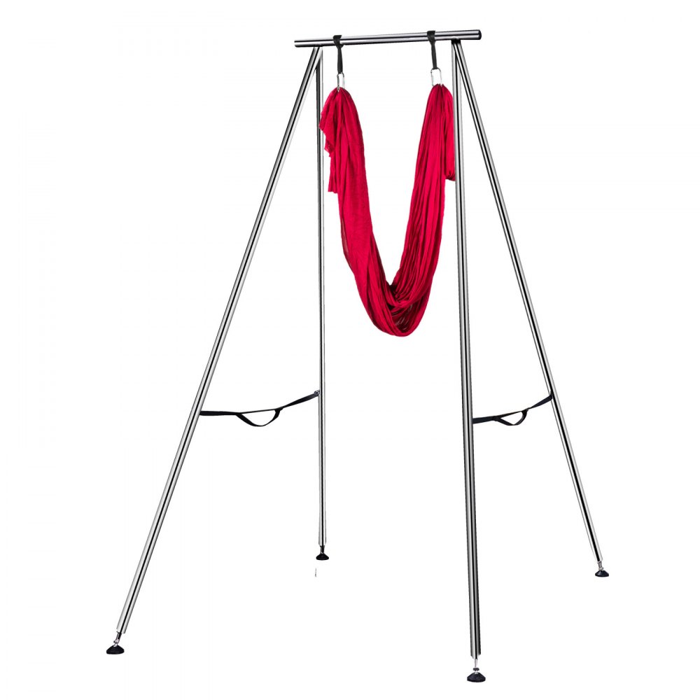 VEVOR Columpio de Yoga con Tela Elástica de Yoga, Hamaca de Yoga de Tubo de Acero, Yoga Aéreo de Carga Máxima 250 kg Soporte Adecuado para Pilates con Cinturones Elásticos de Yoga (Rojo 6m)