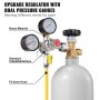 VEVOR Regulador de Doble Manómetro Estándar CGA320 Manómetro Regulador de CO2 Presión Ajustable 0-60 PSI con Válvula de Retención Manguera de 8 mm de Diámetro para Grifo de Cerveza, Barril de Cerveza