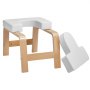 Banco de yoga VEVOR con capacidad para 300 libras, silla de inversión para yoga para gimnasio familiar, entrenador de postura de cabeza con marco de madera y almohadilla de PU, taburete de yoga de pie para entrenamiento de fuerza y equilibrio, alivia la fatiga, color blanco