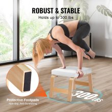 VEVOR Silla Yoga Inversión Ejercicio Físico 610 x 380 x 330 mm Blanco Abedul