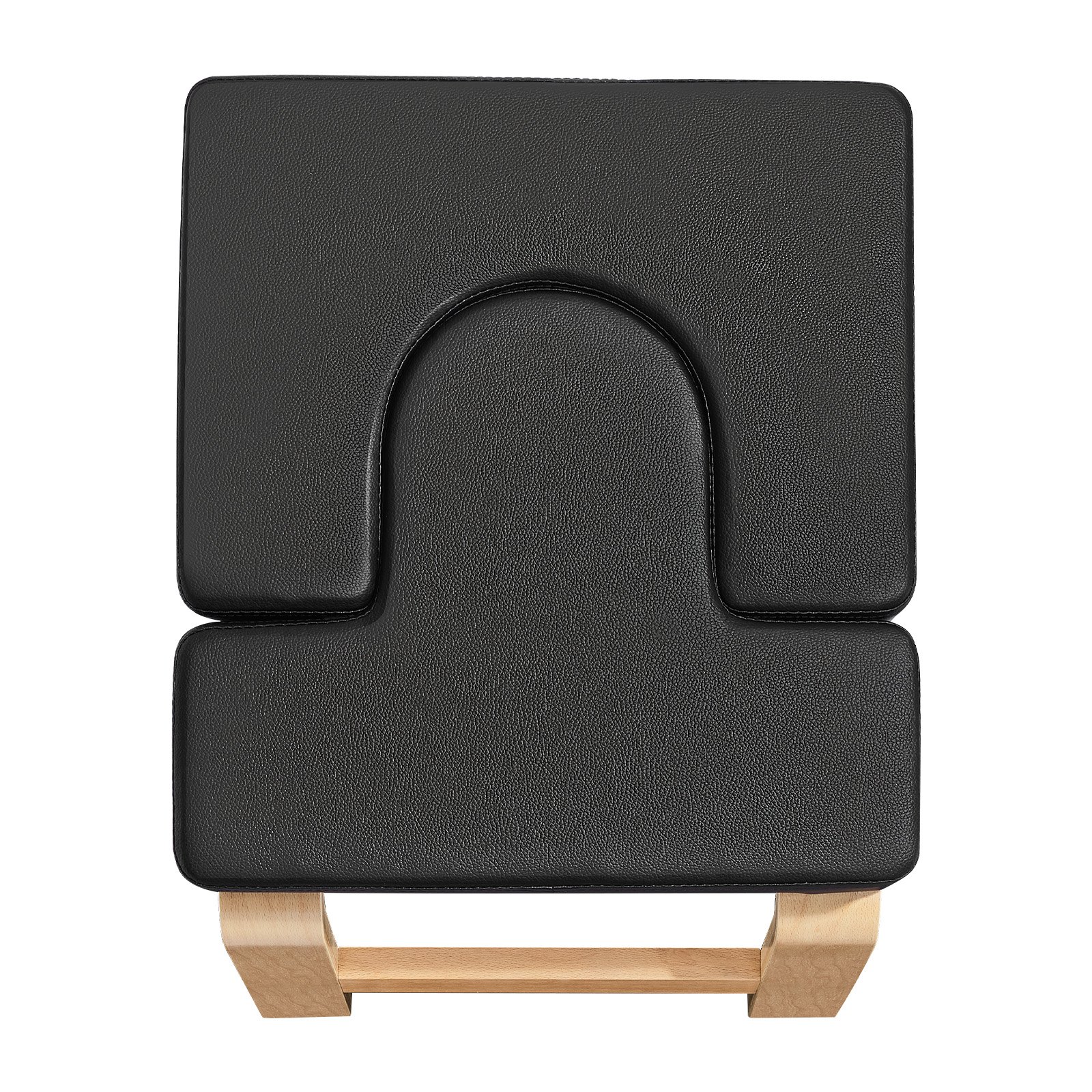 Banco de yoga VEVOR con capacidad para 300 libras, silla de inversión para yoga para gimnasio familiar, entrenador de postura de cabeza con marco de madera y almohadilla de PU, taburete de yoga de pie para entrenamiento de fuerza y equilibrio, alivia la fatiga, color negro