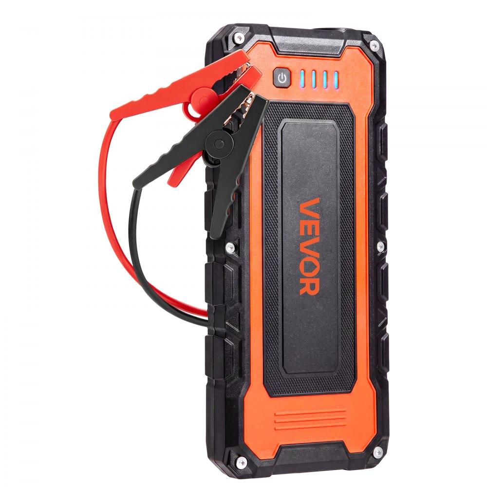 VEVOR Arrancador para Baterías de Coche Portátil 5000 A, 12 V, 16000 mAh, para Motores de Gasolina de hasta 9 L / Diésel de hasta 8 L, Incluye Batería Externa, Linterna LED de Emergencia, Salida USB