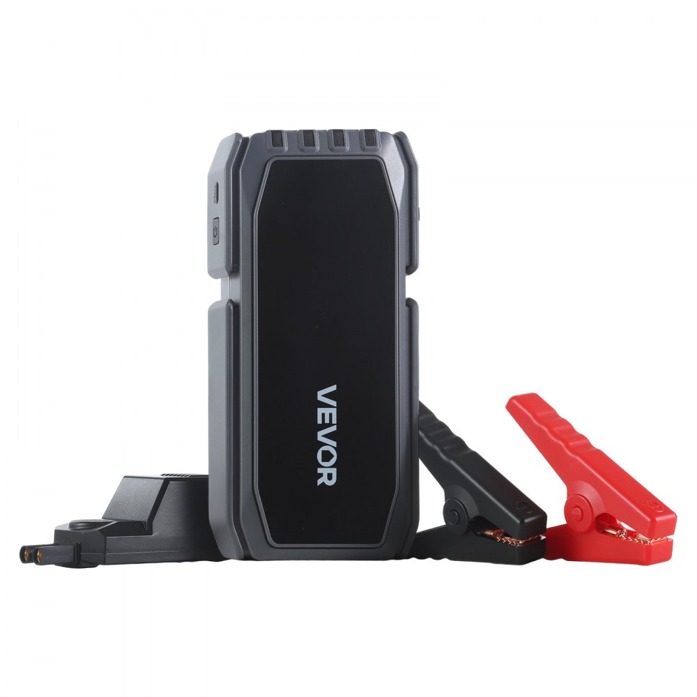 VEVOR Arrancador de Batería 1500A Pico 10000mAh, Arrancador de Baterías de Coche 12 V, Diésel 4L, Gasolina 6L, Linterna 3 Modos, Banco de Energía Portátil USB, 12 Protecciones para Camión Barco Moto